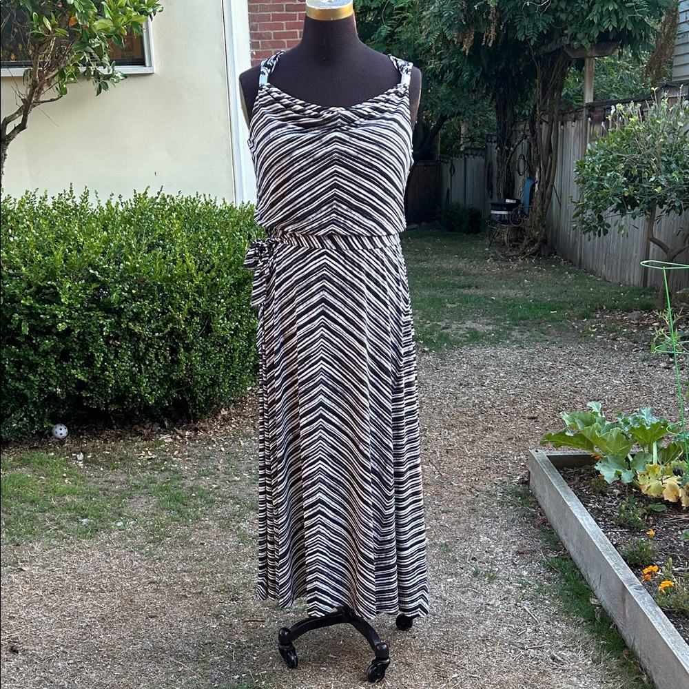 Calvin Klein Zebra Print Maxi Dress